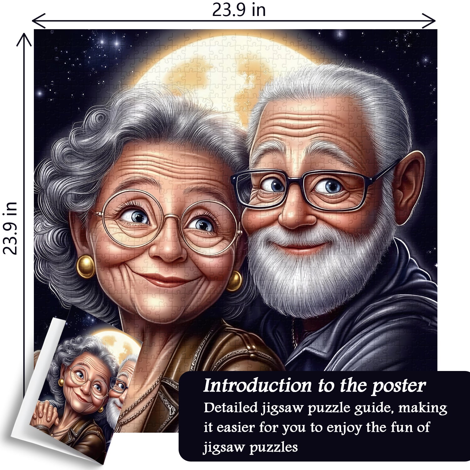 Silver Hair Embrace Jigsaw Puzzle 1000 Pieces