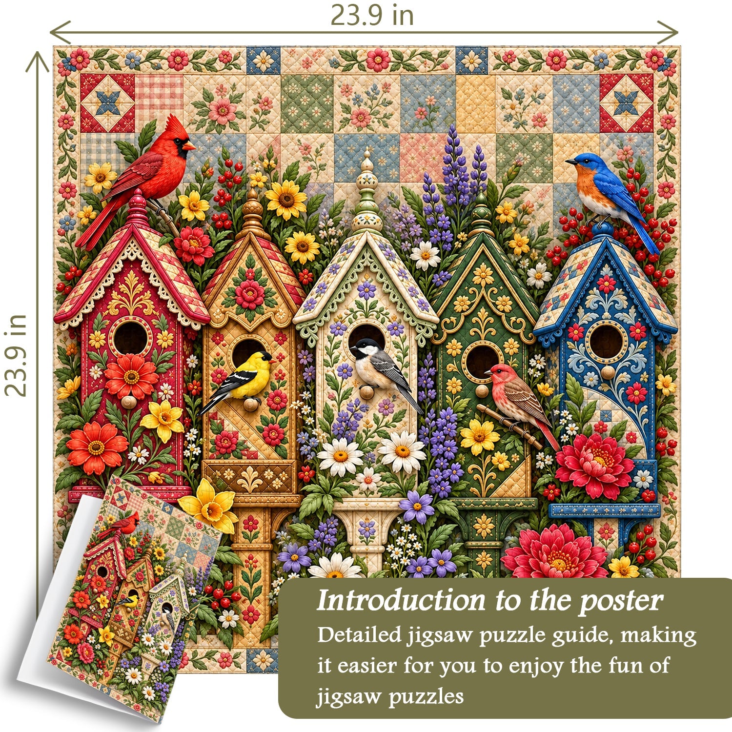 Quilted Bird Haven Jigsaw Puzzle 1000 Piece