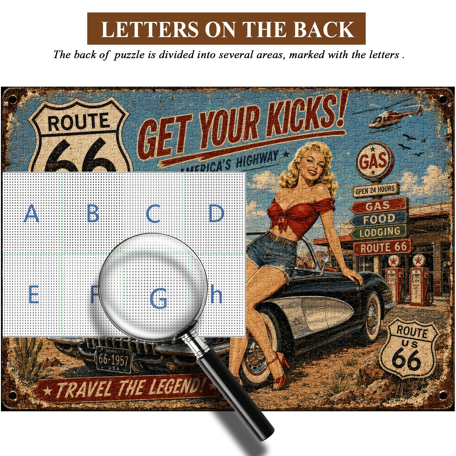 Route 66 Pin-Up Girl Jigsaw Puzzle 1000 Pieces