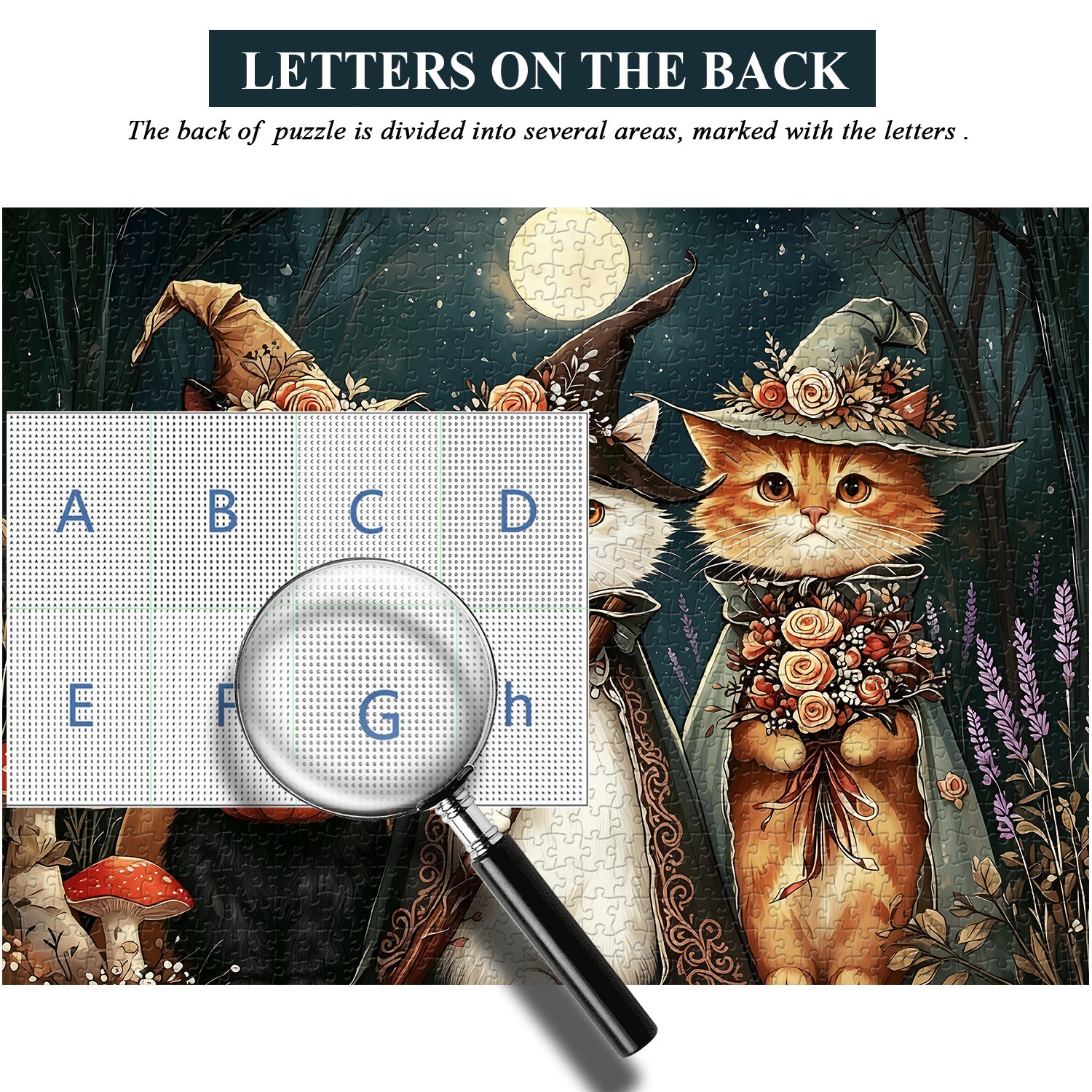 Moon Cat Witches  Jigsaw Puzzle 1000 Piece