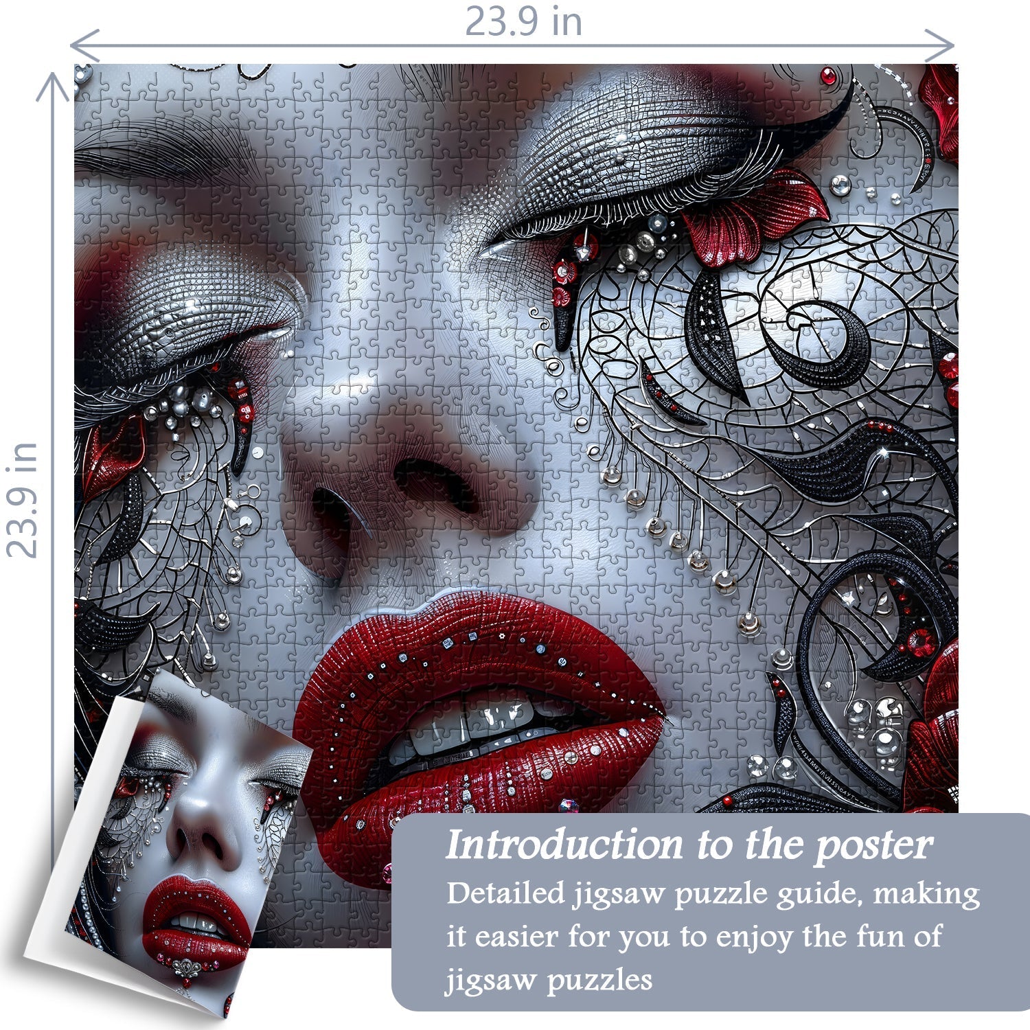 Silver Lace Kiss Jigsaw Puzzle 1000 Pieces