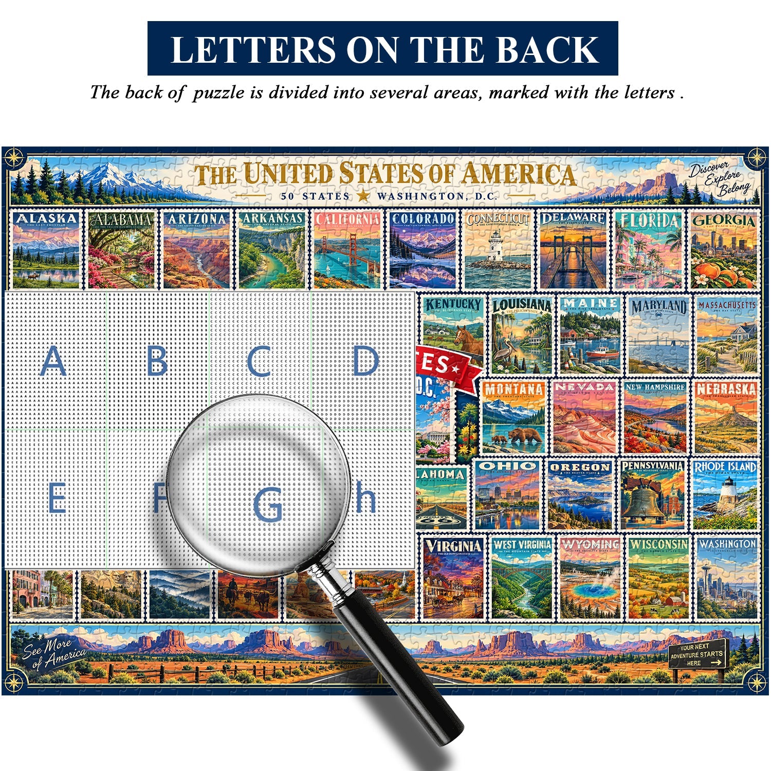 America in Stamps Jigsaw Puzzle 1000 Pieces