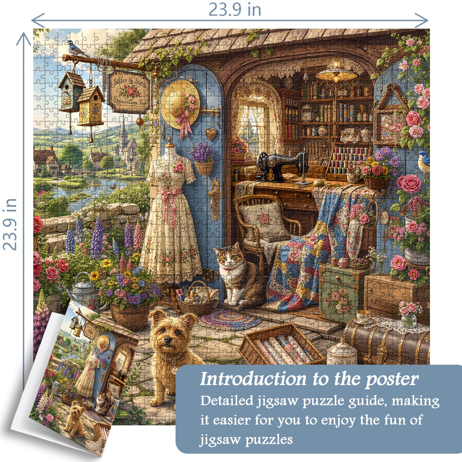 Cottage Sewing Shed Jigsaw Puzzle 1000 Piece