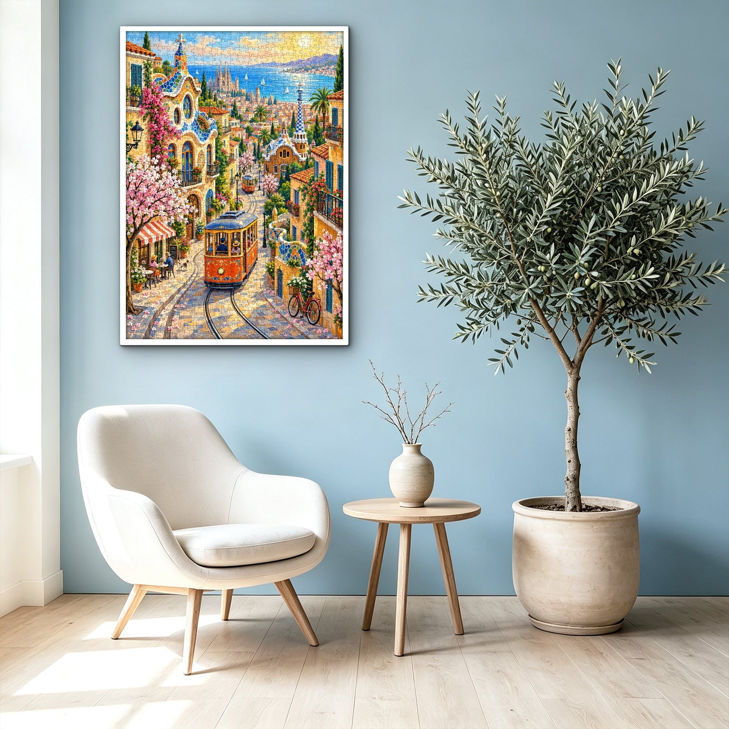 Barcelona Spring Tram Jigsaw Puzzle 1000 Pieces