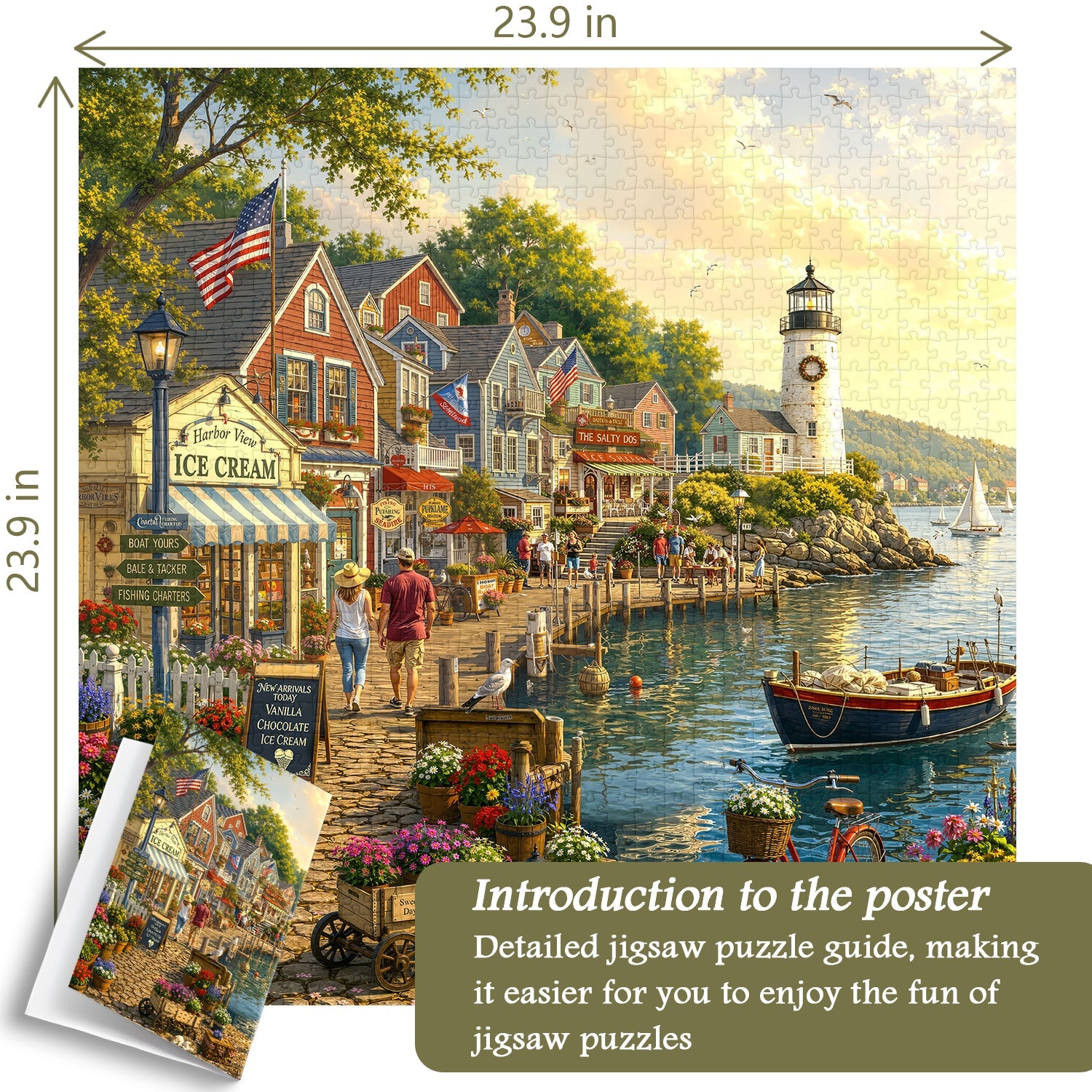 Village Harbor Jigsaw Puzzle 1000 Piece