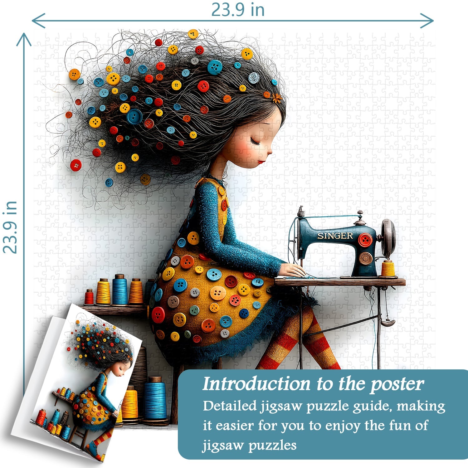 Sewing Girl Jigsaw Puzzle 1000 Pieces