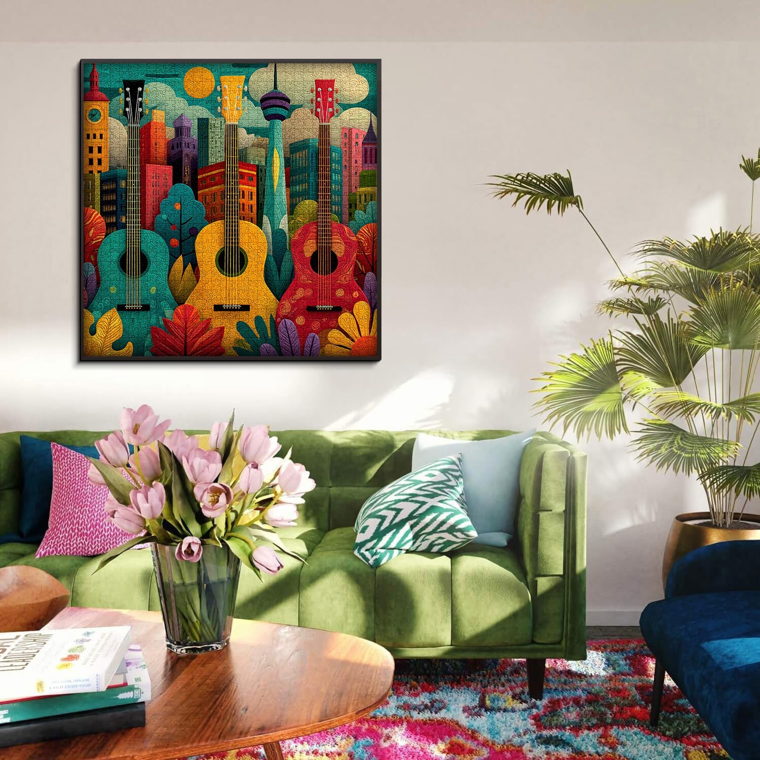 Guitar & City Jigsaw Puzzle 1000 Pieces