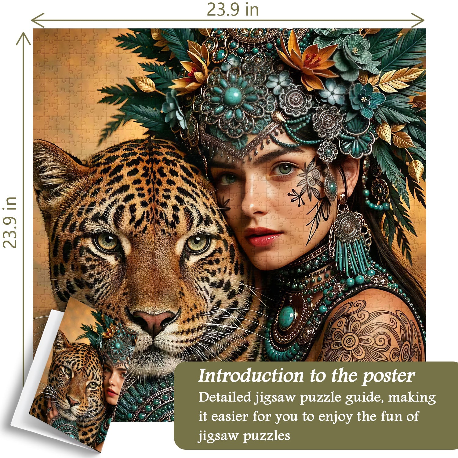 Tribal Feline Jigsaw Puzzle 1000 Pieces