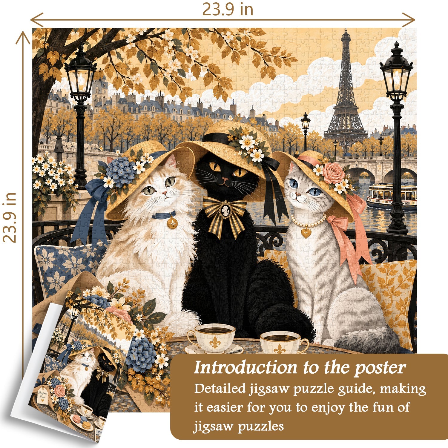 Paris Cats Tea Time Jigsaw Puzzle 1000 Pieces