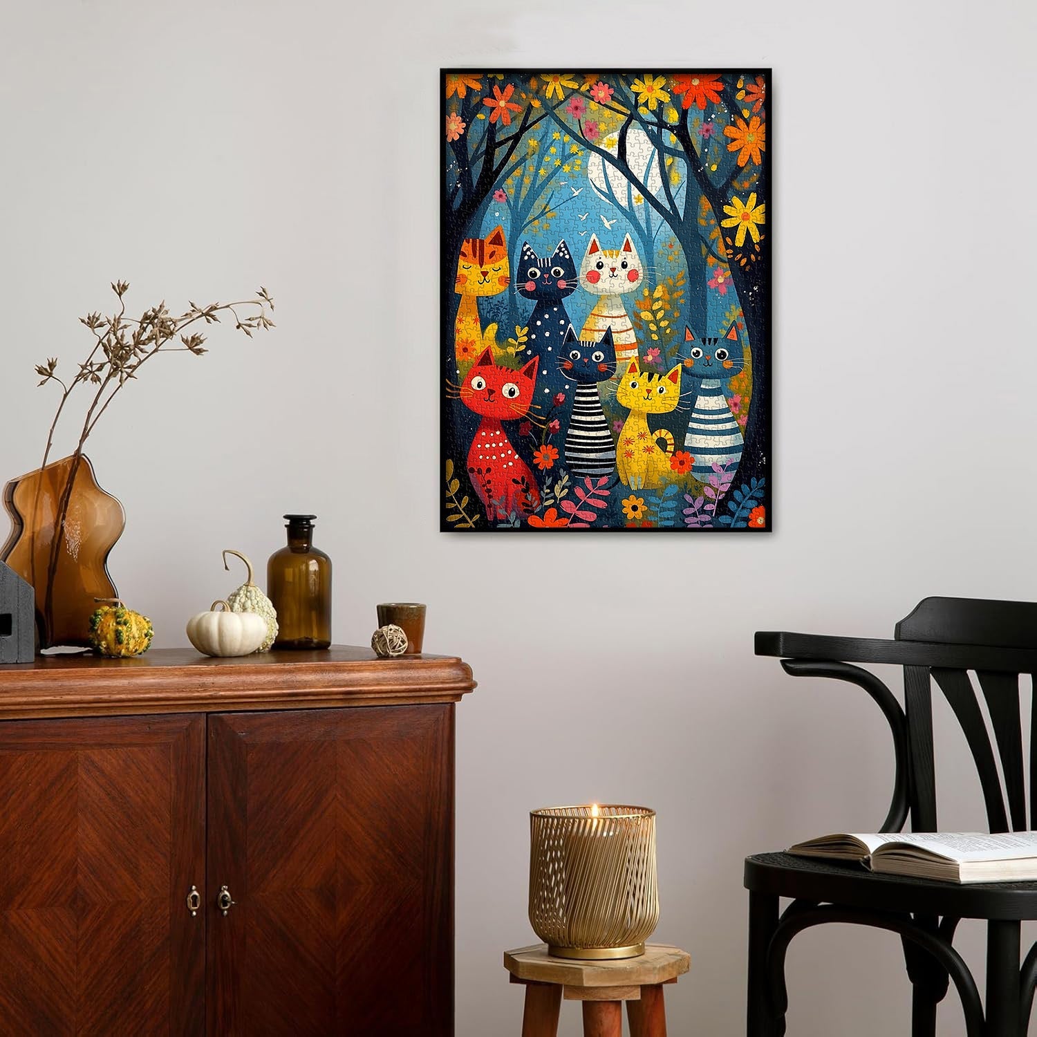 Moonlit Cat Forest Jigsaw Puzzle 1000 Pieces