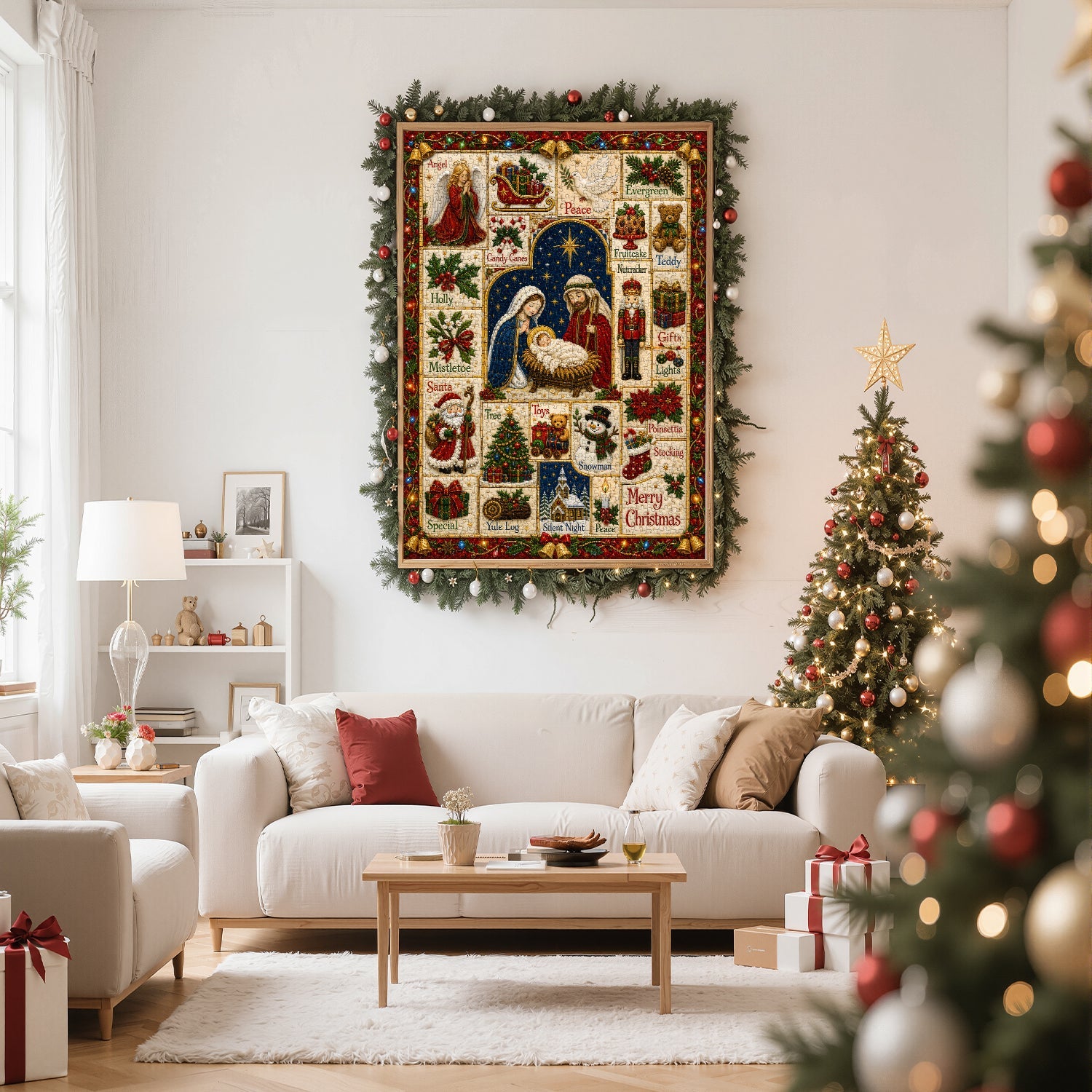Vintage Christmas Patchwork Jigsaw Puzzle 1000 Pieces