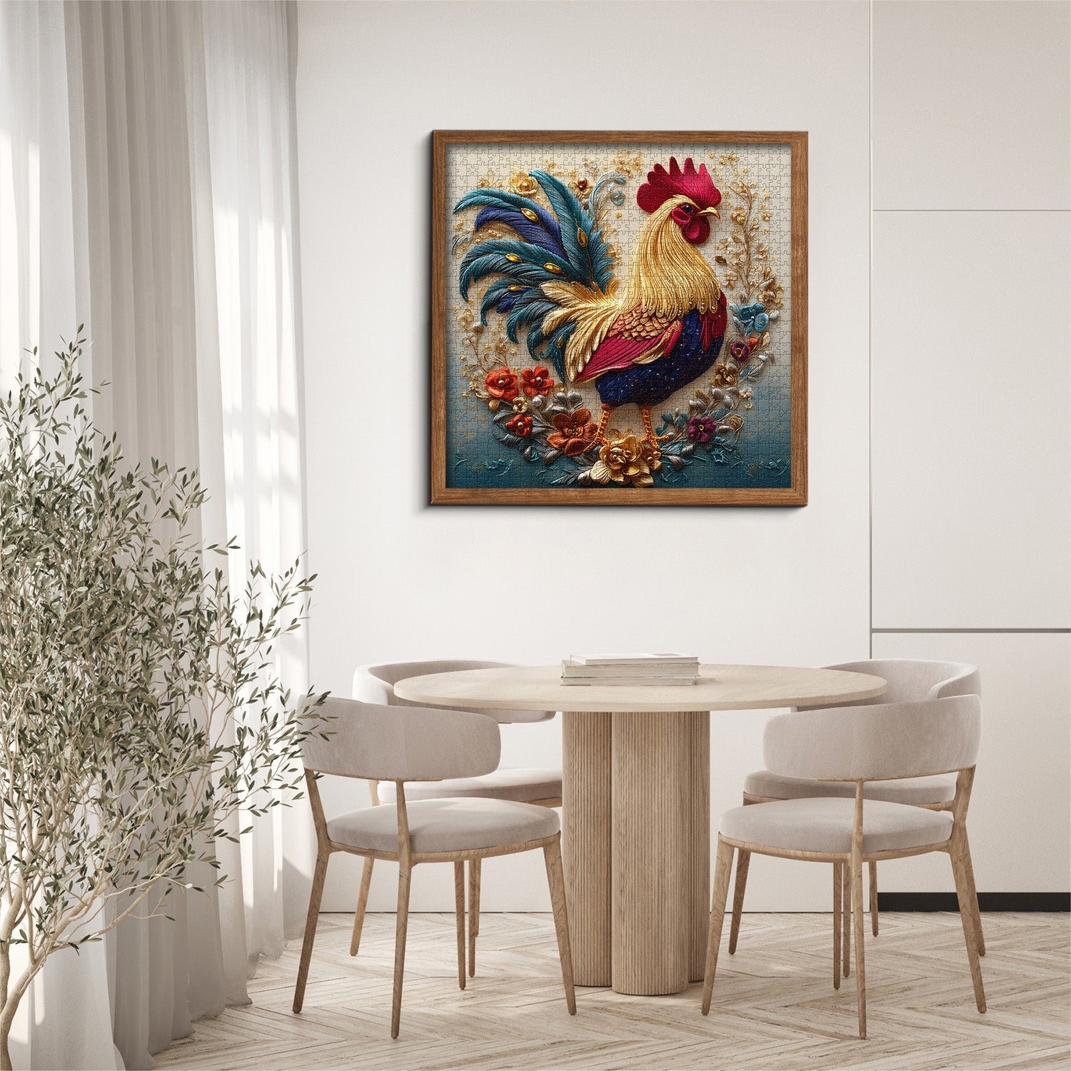 Embroidered Rooster Jigsaw Puzzle 1000 Pieces