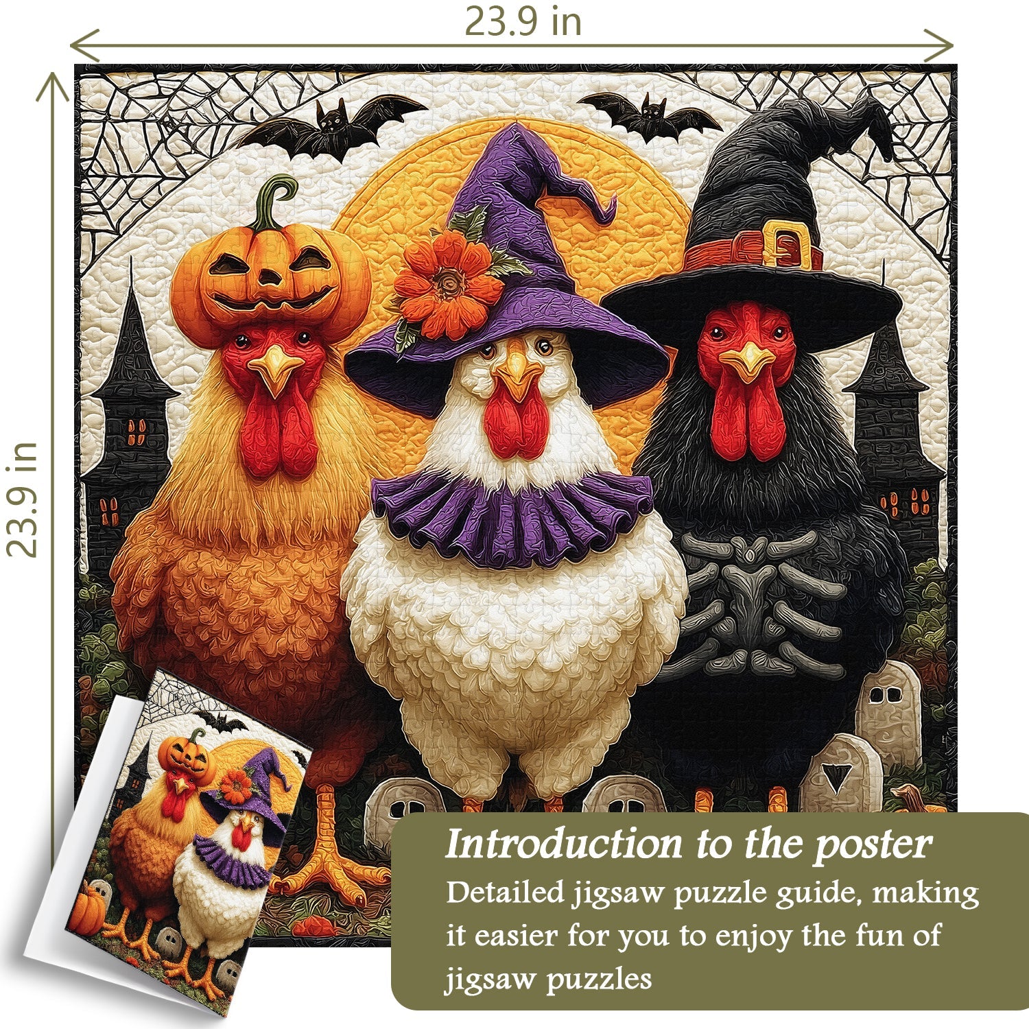 Spooky Halloween Chickens Jigsaw Puzzle 1000 Piece