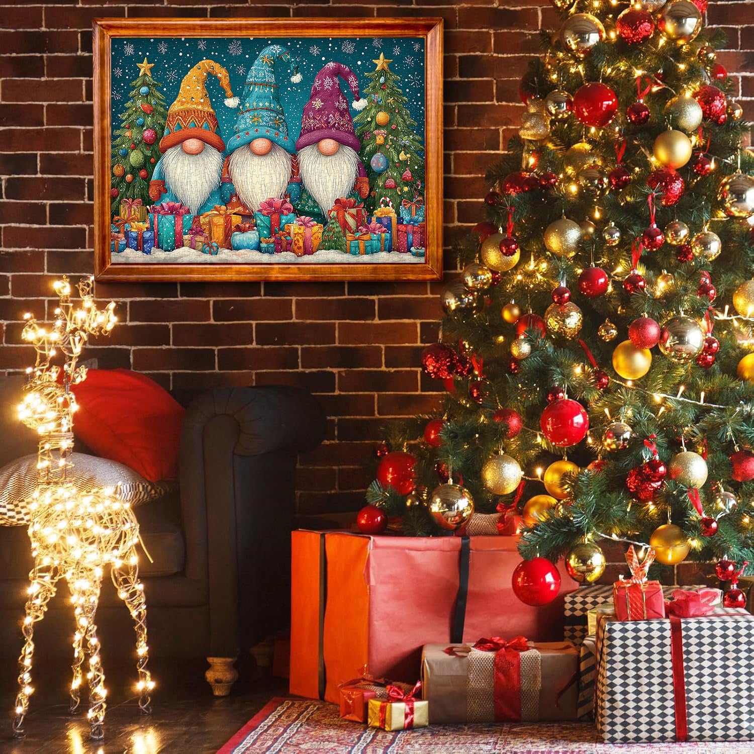 Jolly Snow Gnome Jigsaw Puzzles 1000 Pieces