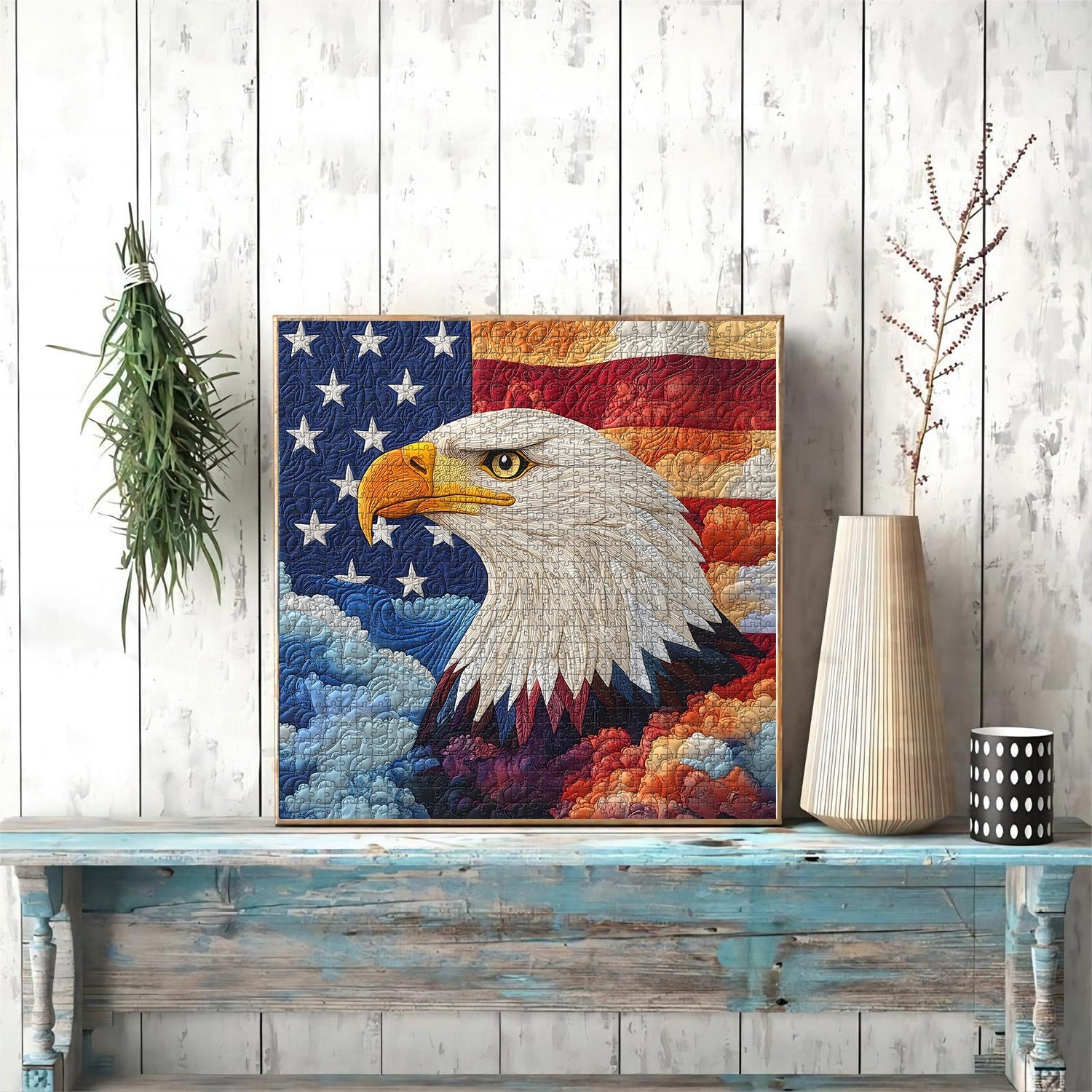 The Quilted Eagle Jigsaw Puzzle 1000 Pieces