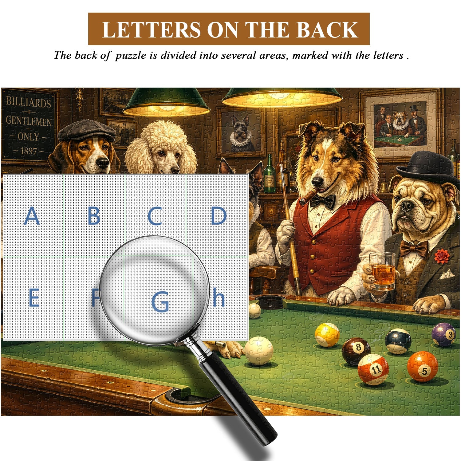 Retro Billiards Dog Jigsaw Puzzle 1000 Piece