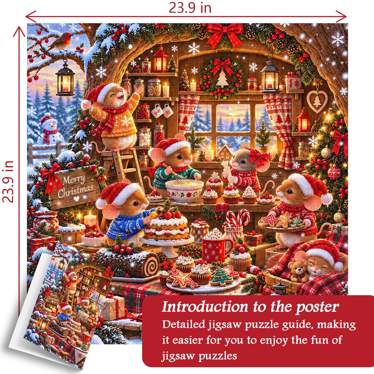 Christmas Mice Bakery Jigsaw Puzzle 1000 Pieces