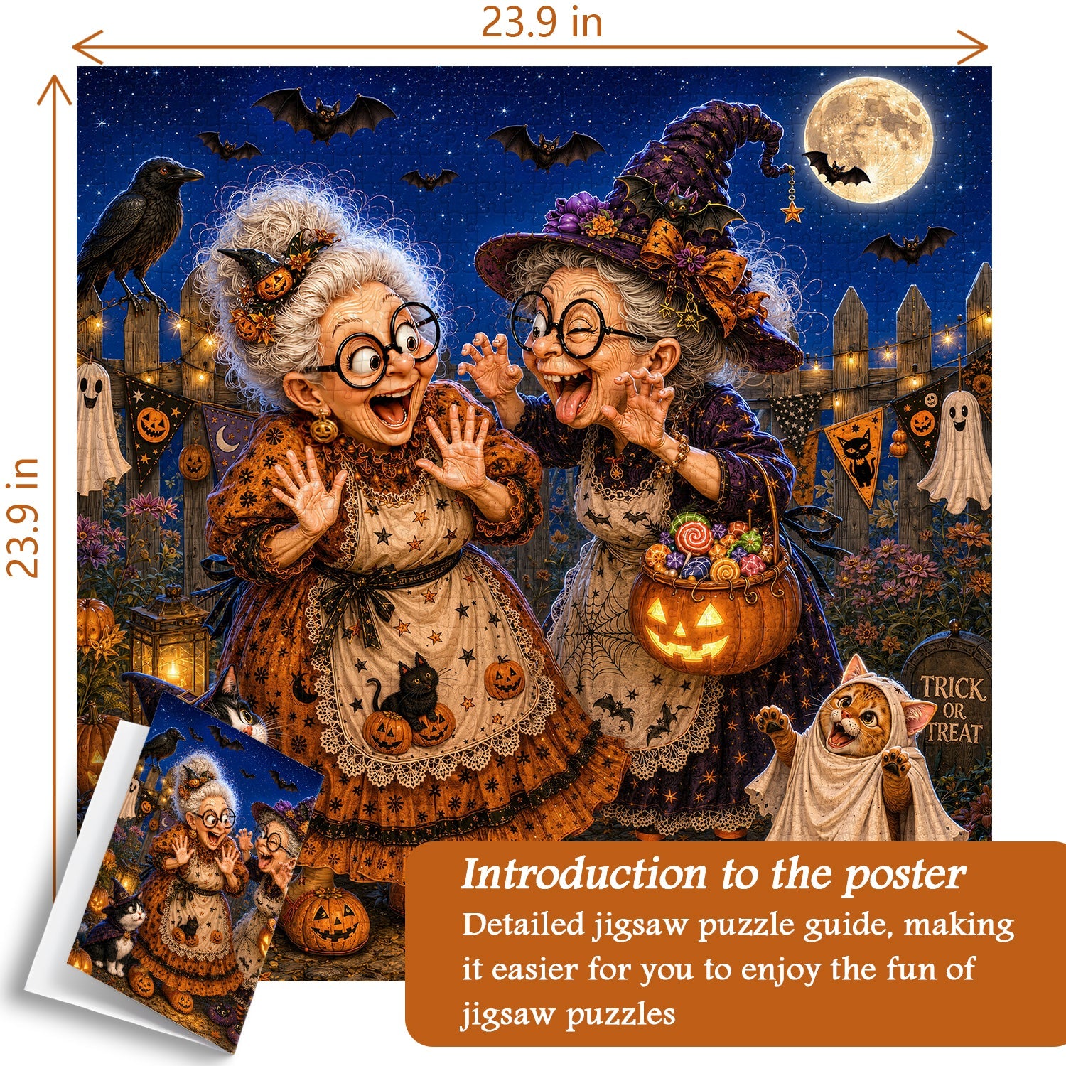 Mischievous Grandma's Halloween Jigsaw Puzzle 1000 Pieces