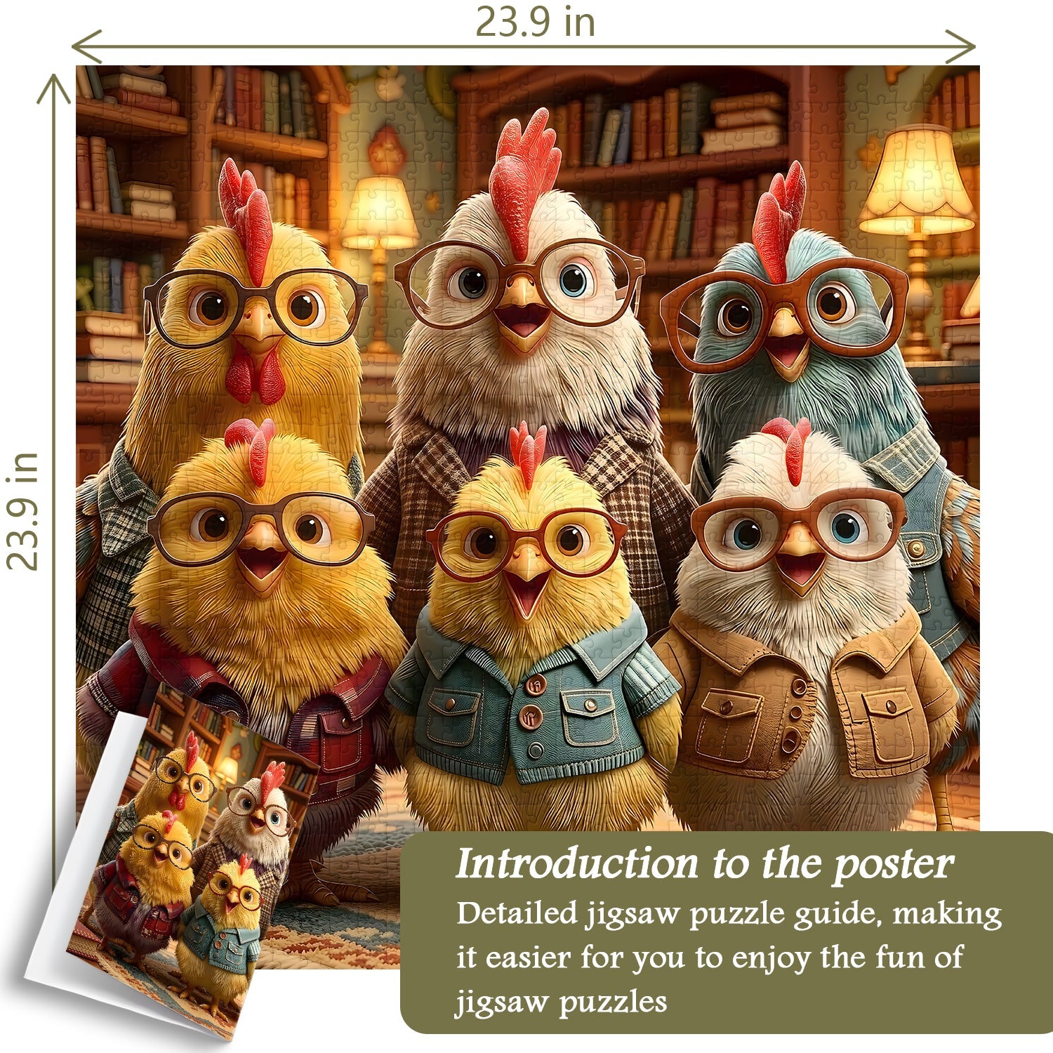 Study Chickens Jigsaw Puzzle 1000 Pieces