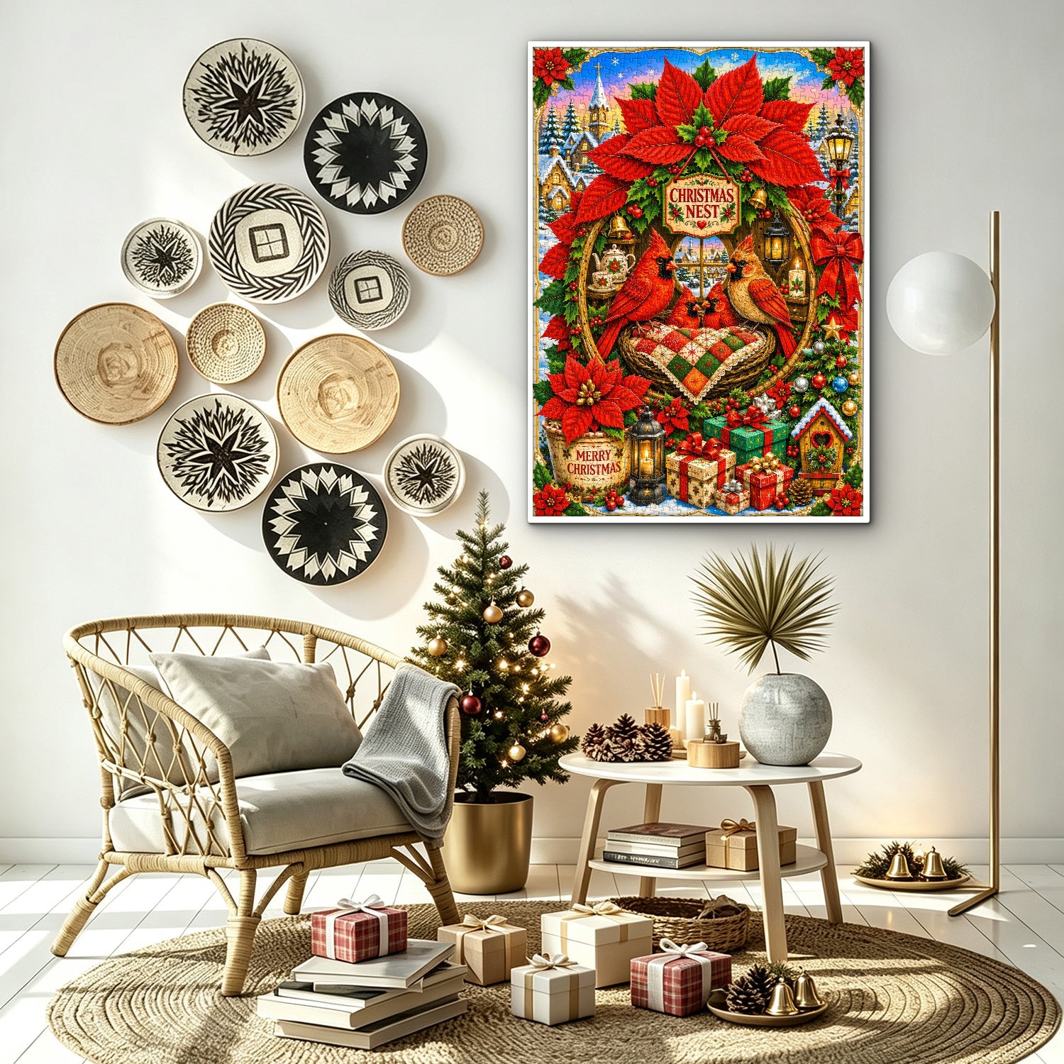 Christmas Cardinals Jigsaw Puzzle 1000 Pieces