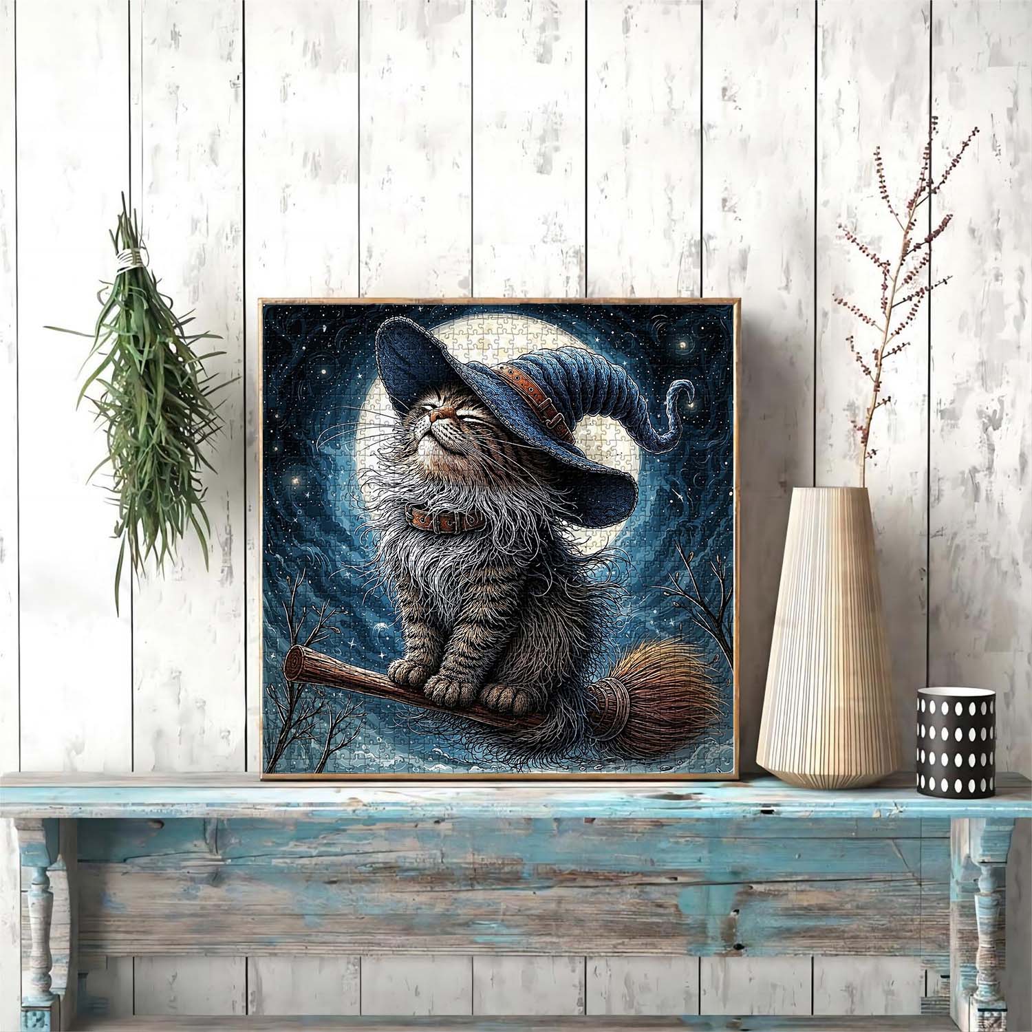 Moonlit Witch Cat  Jigsaw Puzzle 1000 Piece