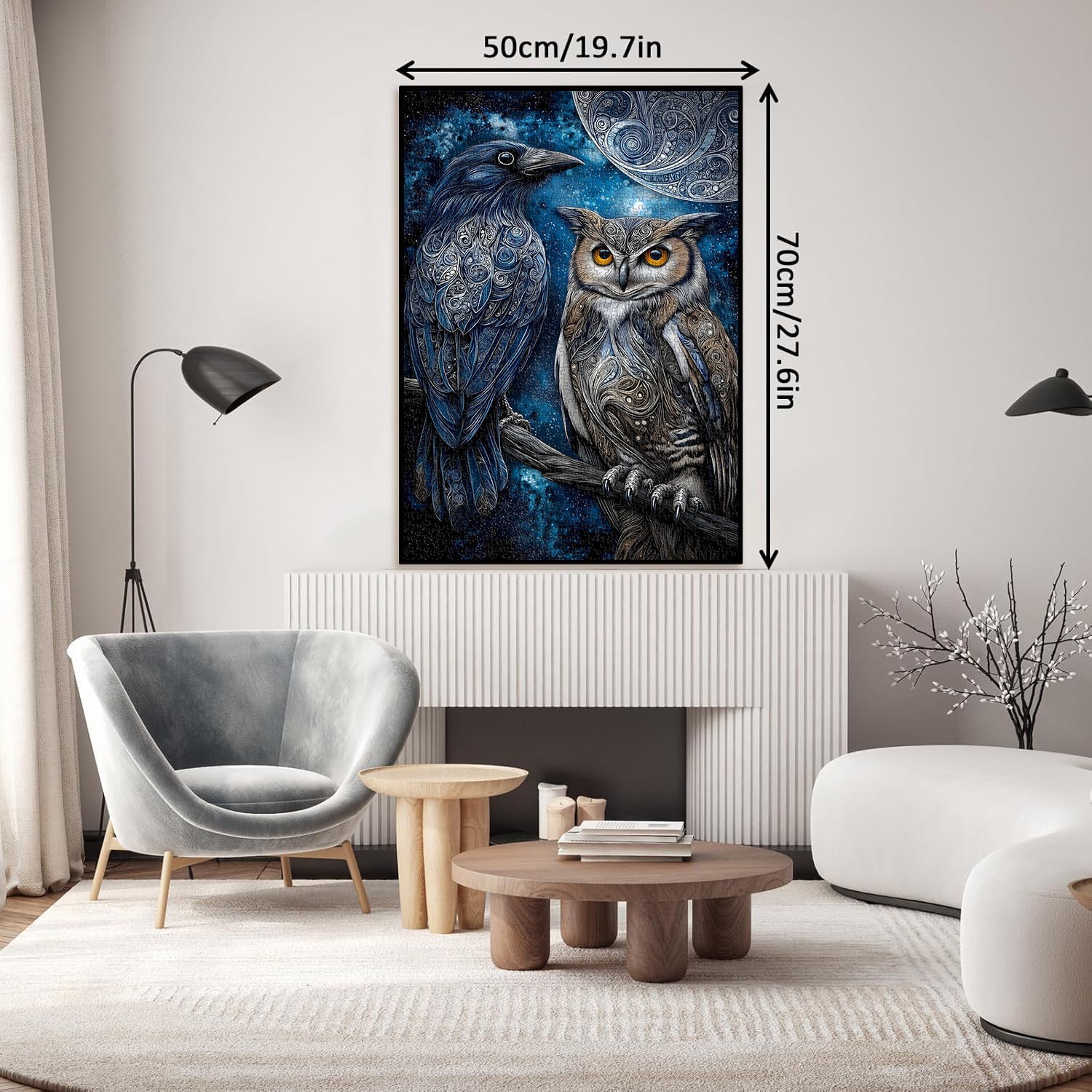 Moonlit Raven Owl Jigsaw Puzzle 1000 Pieces