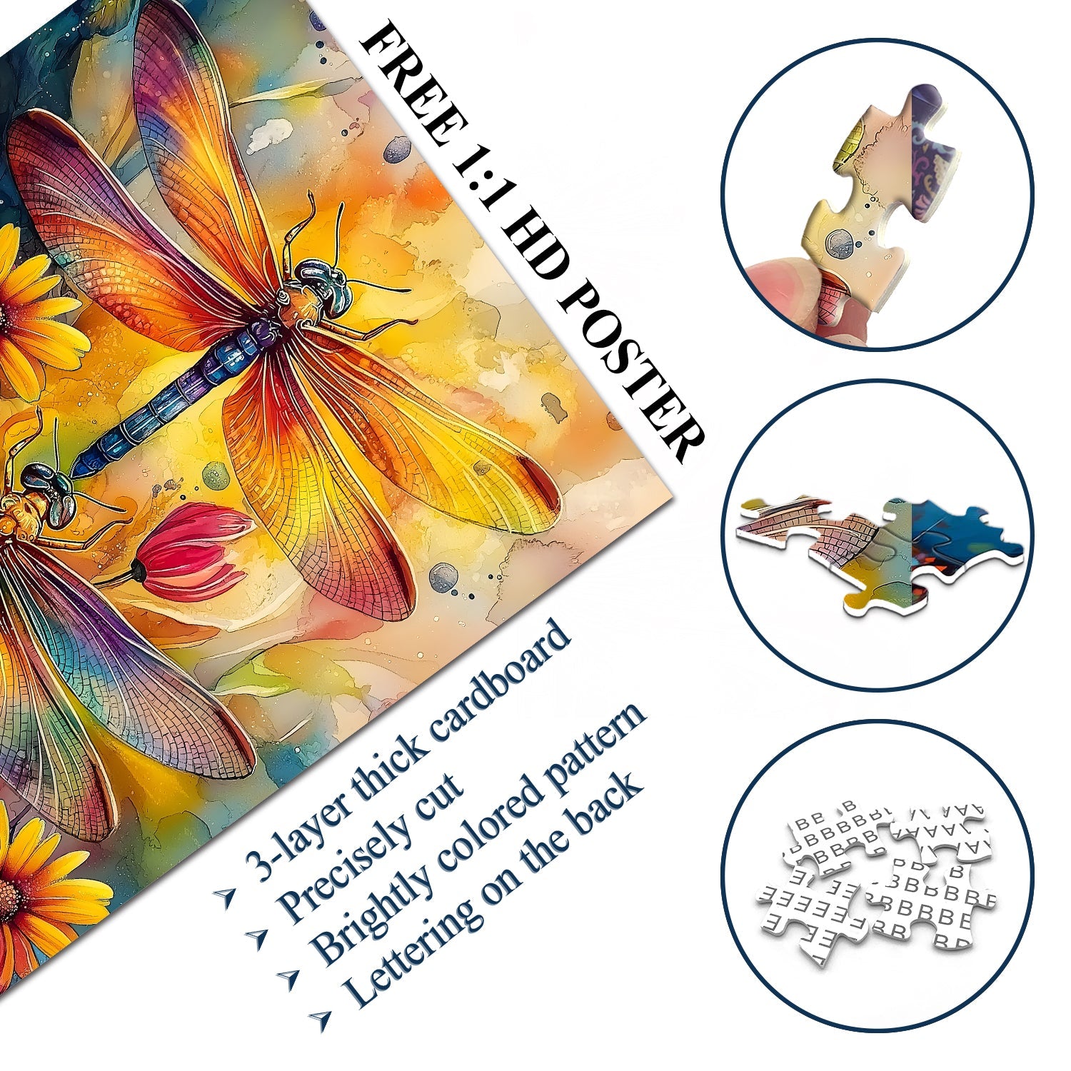 Colorful Dragonfly Jigsaw Puzzles 1000 Pieces
