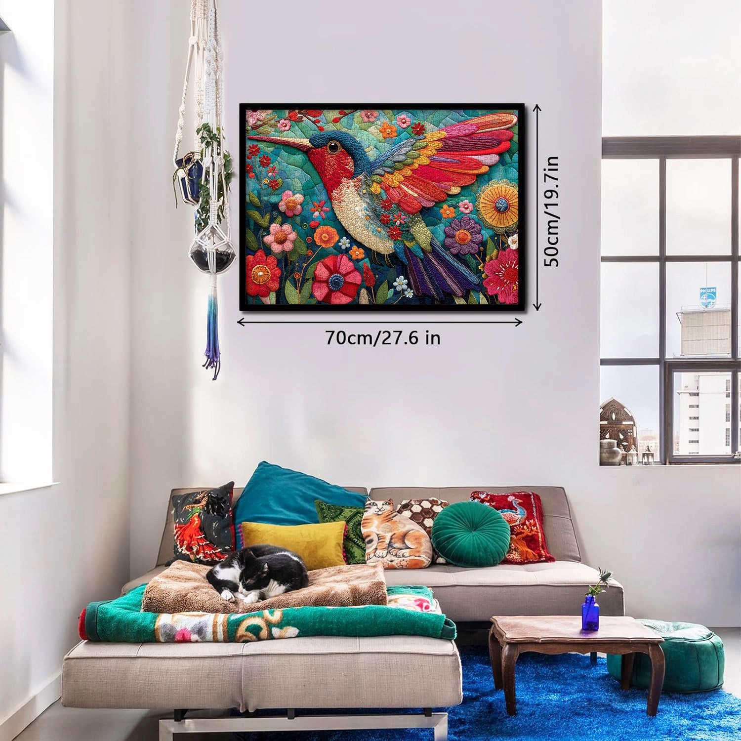 Patchwork Hummingbird Jigsaw Puzzle 1000 Pieces