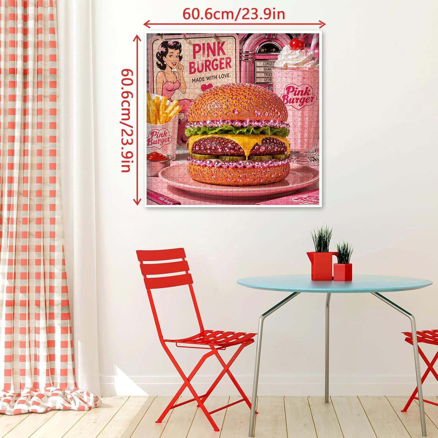 Pink Diamond Burger Jigsaw Puzzle 1000 Piece