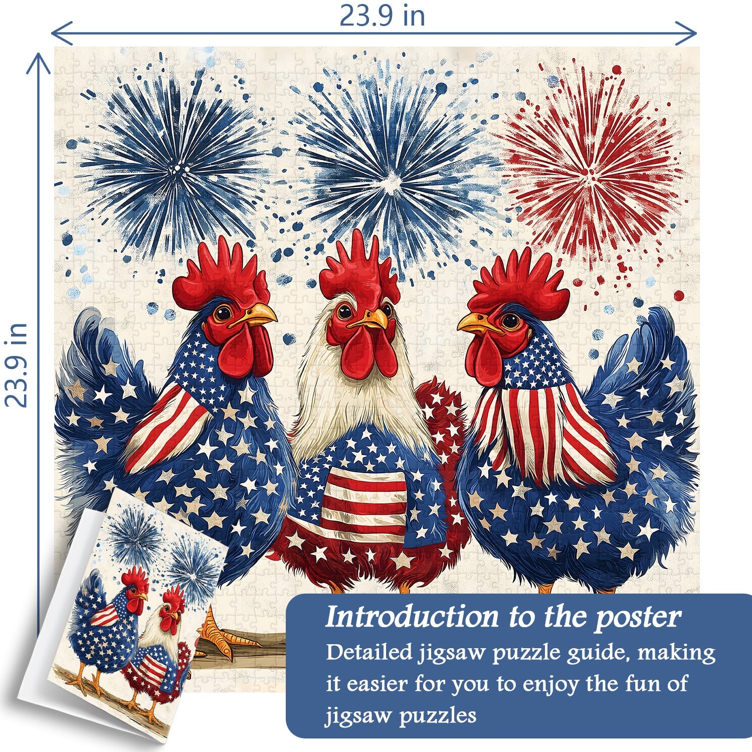 Patriotic Roosters Jigsaw Puzzle 1000 Pieces