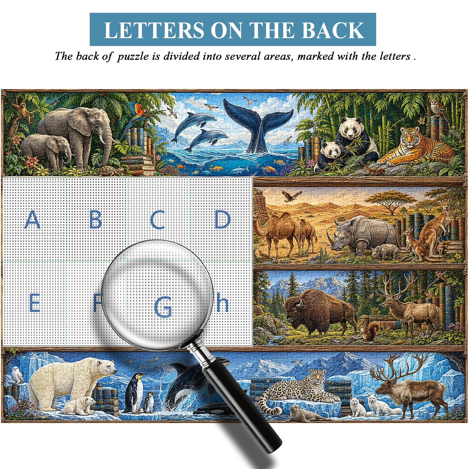 Wildlife Bookshelf Jigsaw Puzzle 1000 Pieces