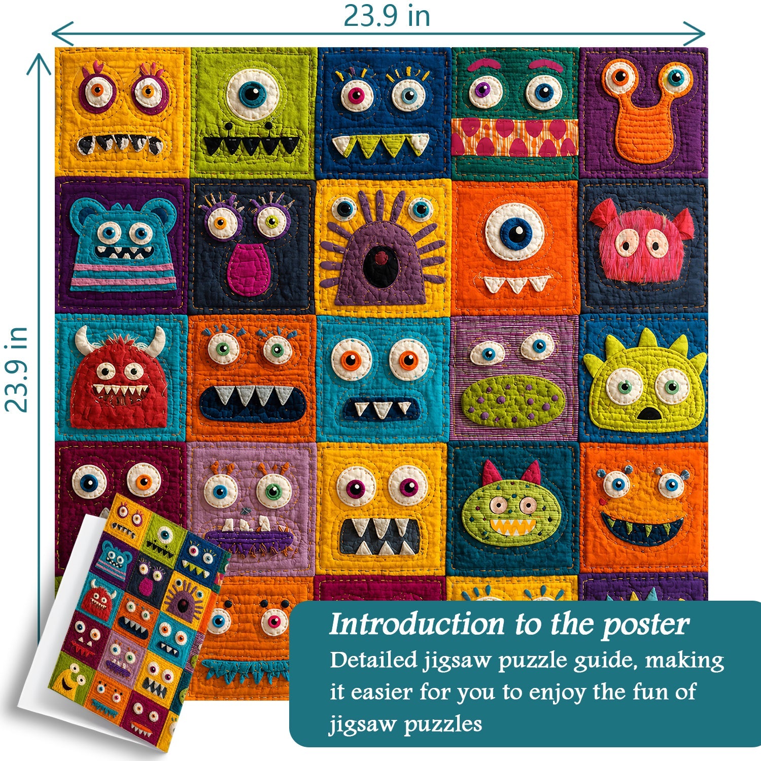 Cute Monster Grid Jigsaw Puzzle 1000 Piece
