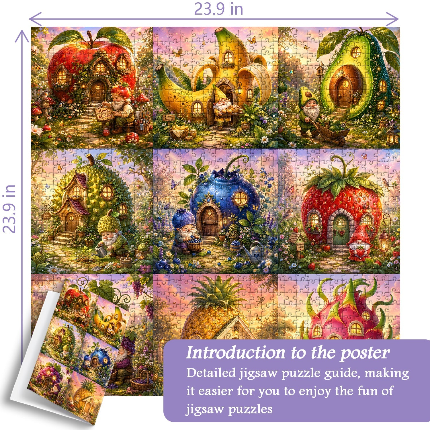 Dwarf Orchard Cottages Jigsaw Puzzle 1000 Pieces