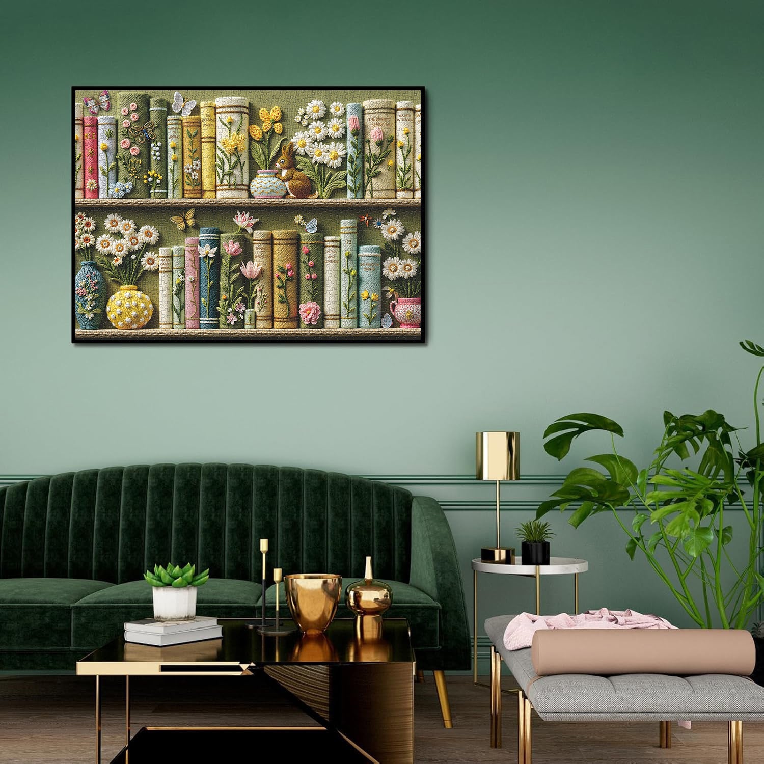 The Bunny  Garden Library Jigsaw Puzzle 1000 Pieces