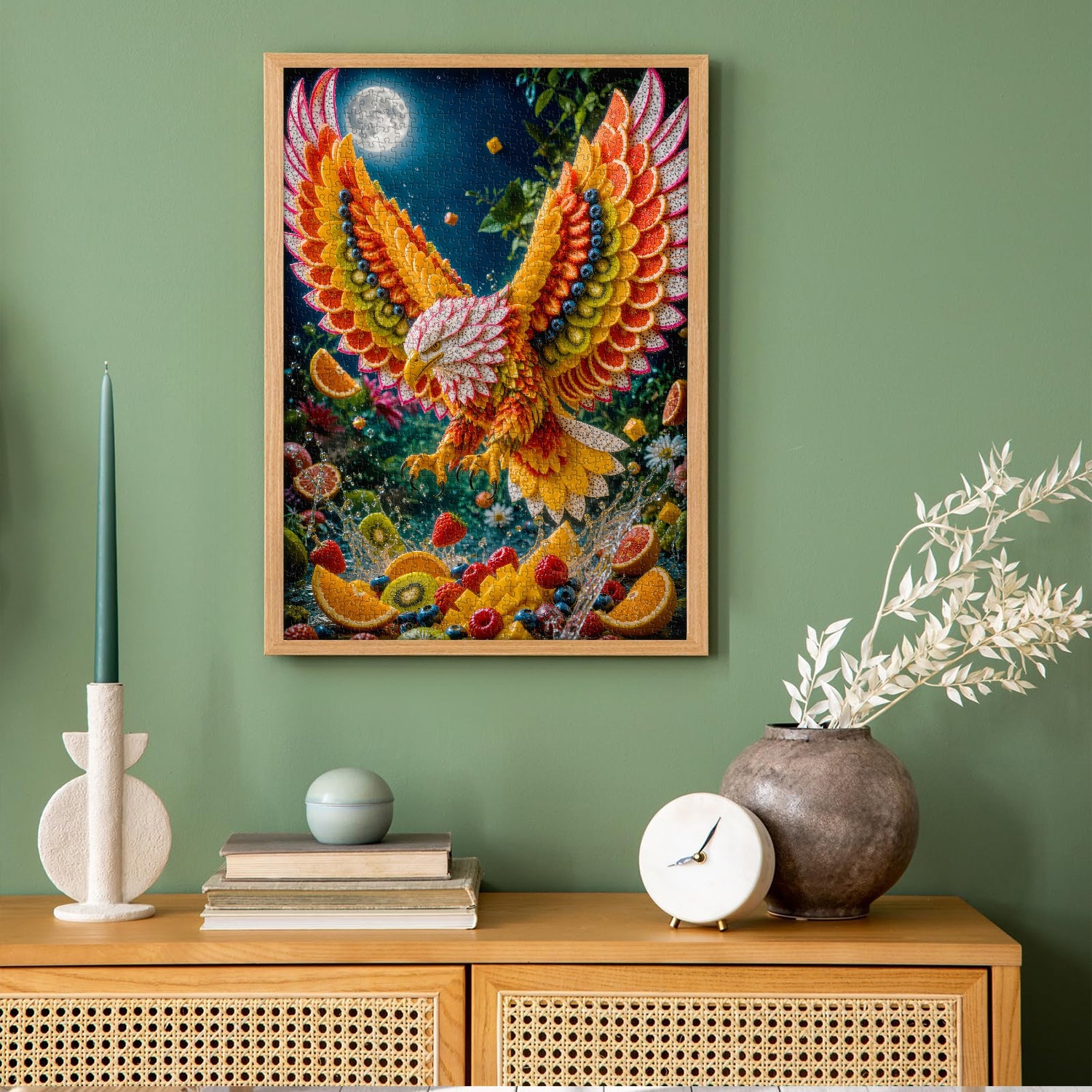Fresh Fruit Sculpture Eagle Jigsaw Puzzle 1000 Pieces