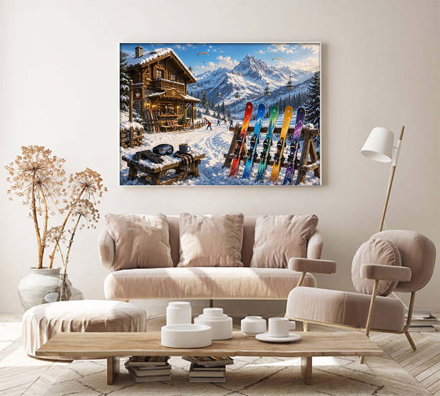 Skiers' Mountain Retreat Jigsaw Puzzle 1000 Pieces