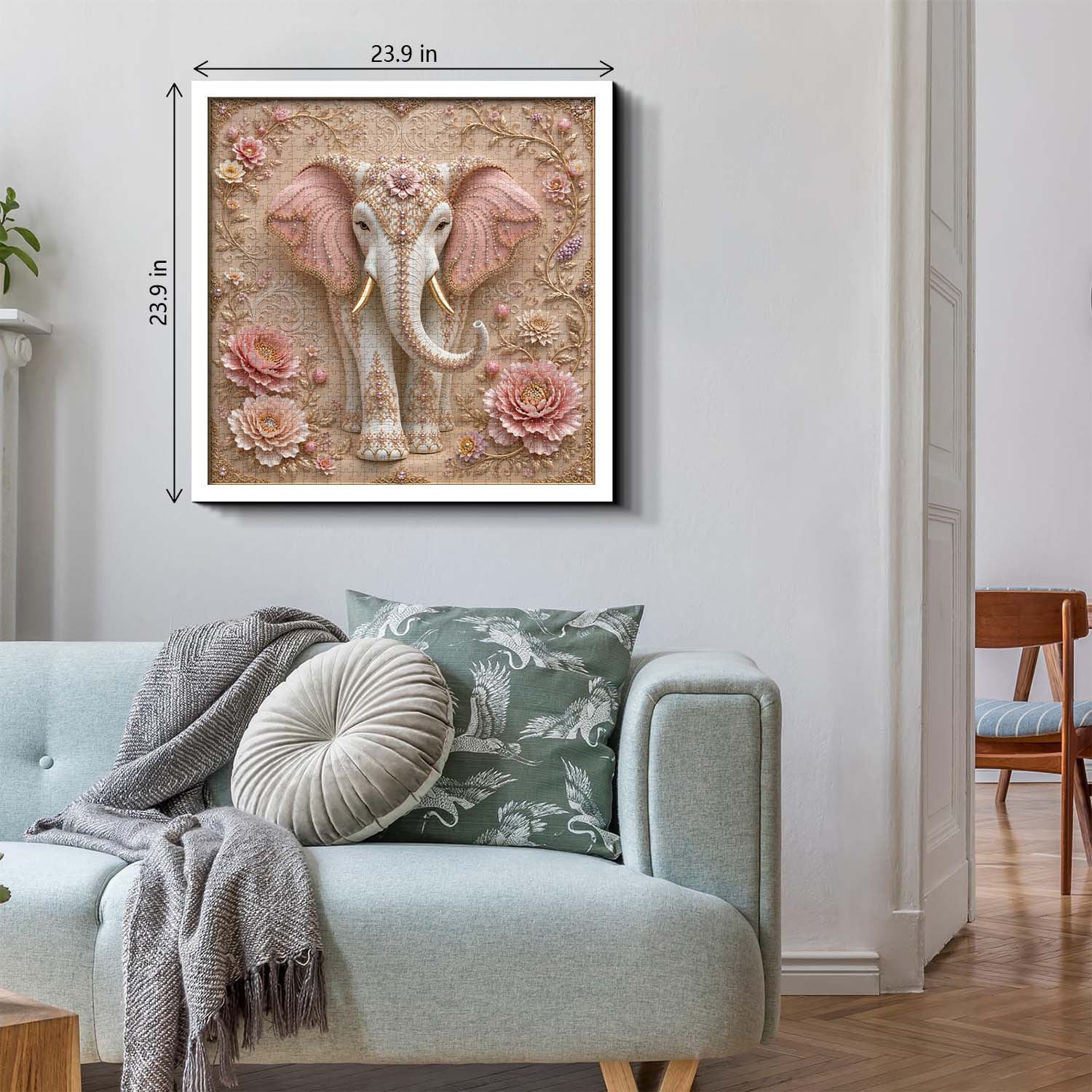 Floral Jewel Elephant  Jigsaw Puzzle 1000 Piece