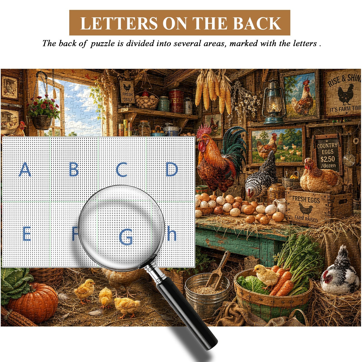 Country Rooster Crow Hut Jigsaw Puzzle 1000 Pieces