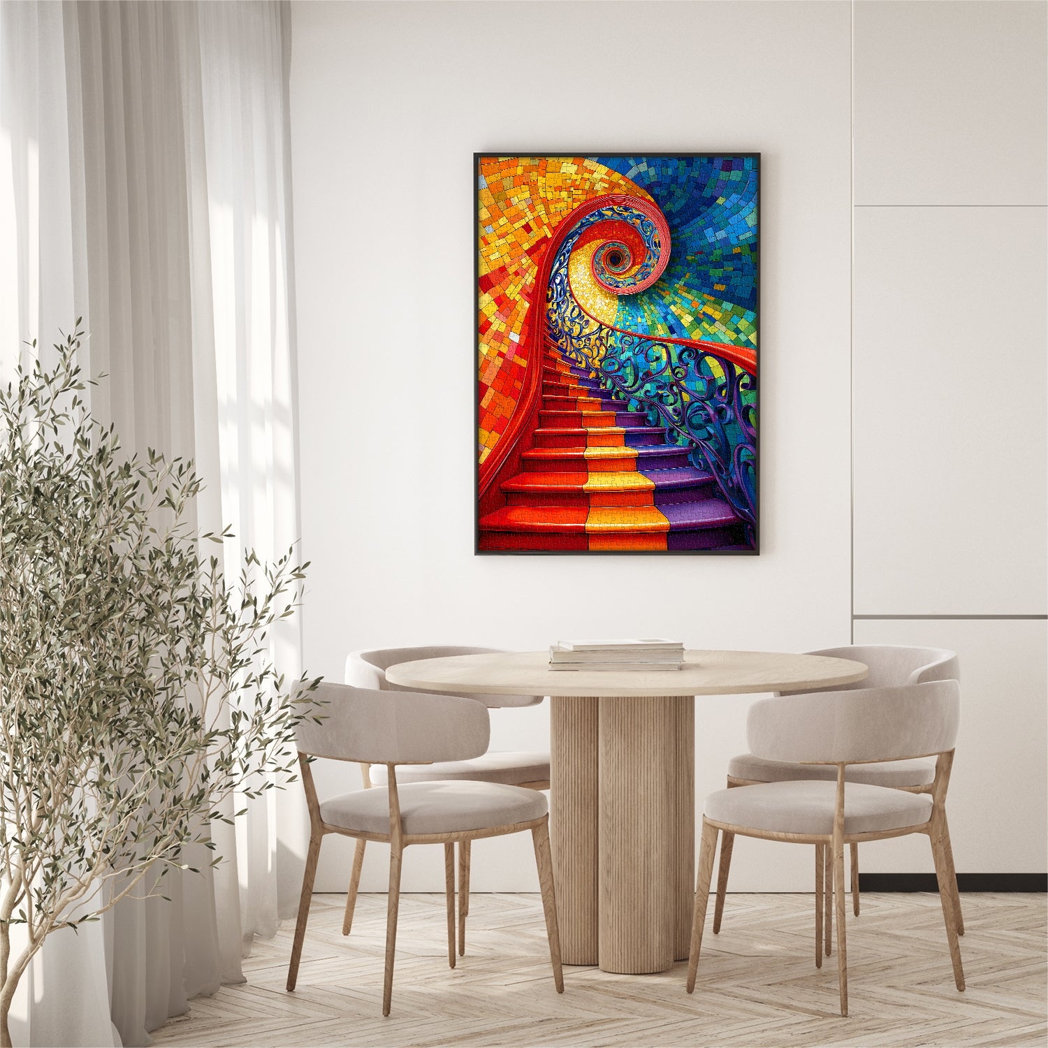 Rainbow Spiral Stairs Jigsaw Puzzle 1000 Piece