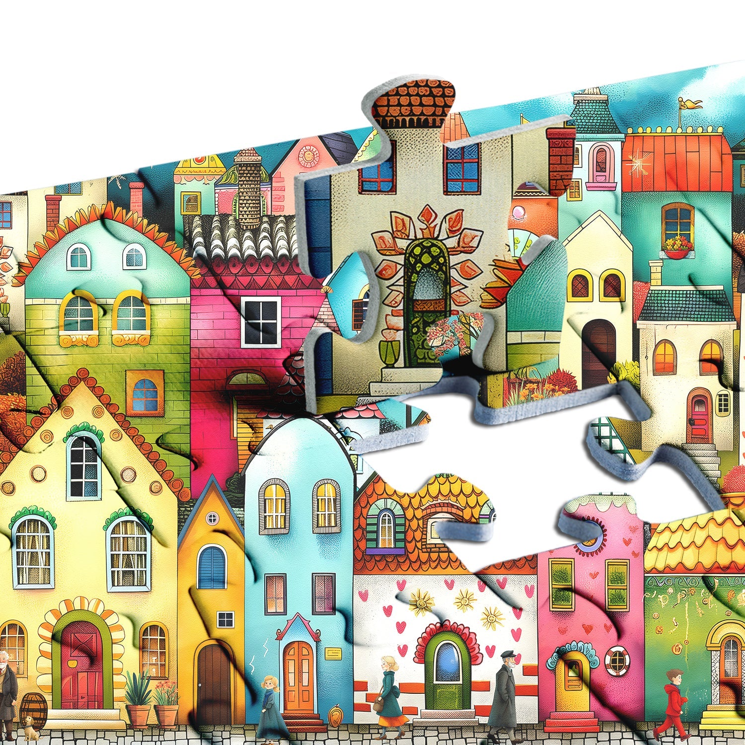 Colorful Town Jigsaw Puzzle 1000 Pieces