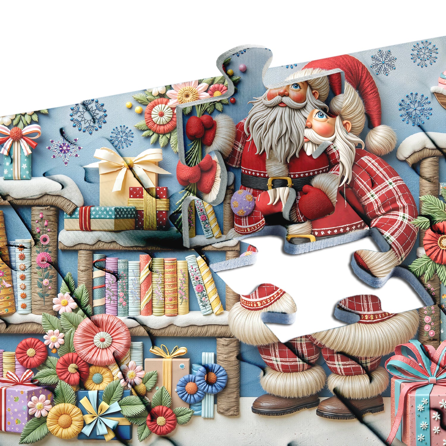 Santa’s Bloomed Blessing Jigsaw Puzzles 1000 Pieces