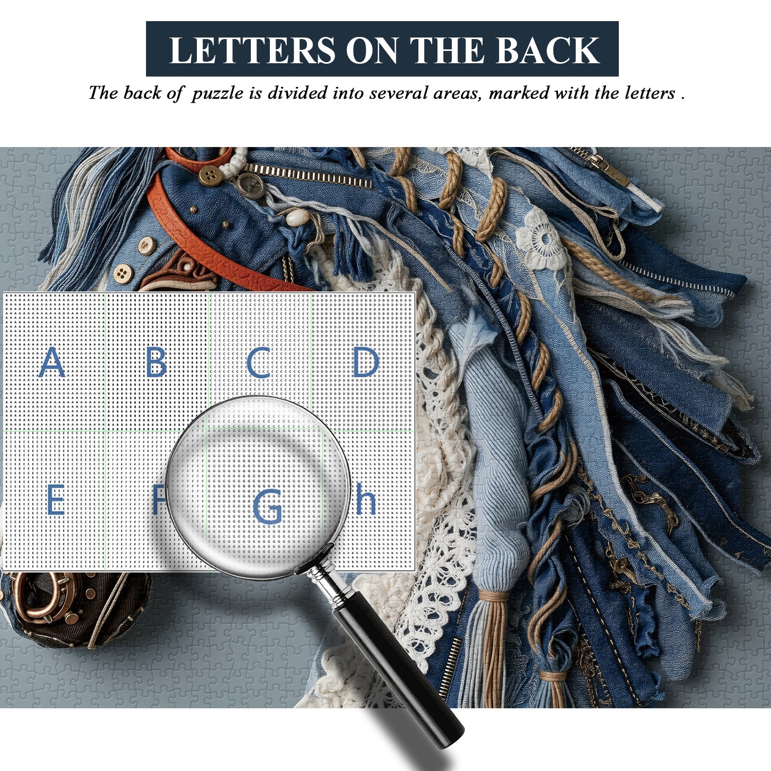 Puzzle Cheval en Denim 1000 Pièces