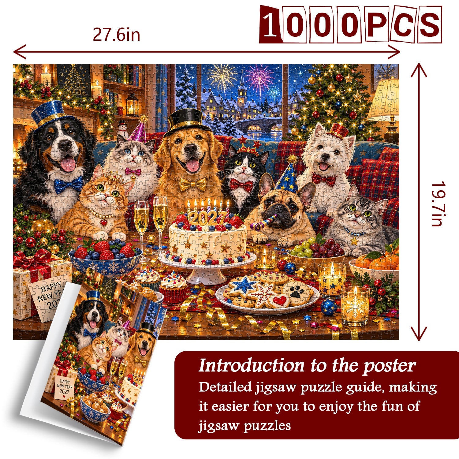 Christmas Pet Party Jigsaw Puzzle 1000 Pieces