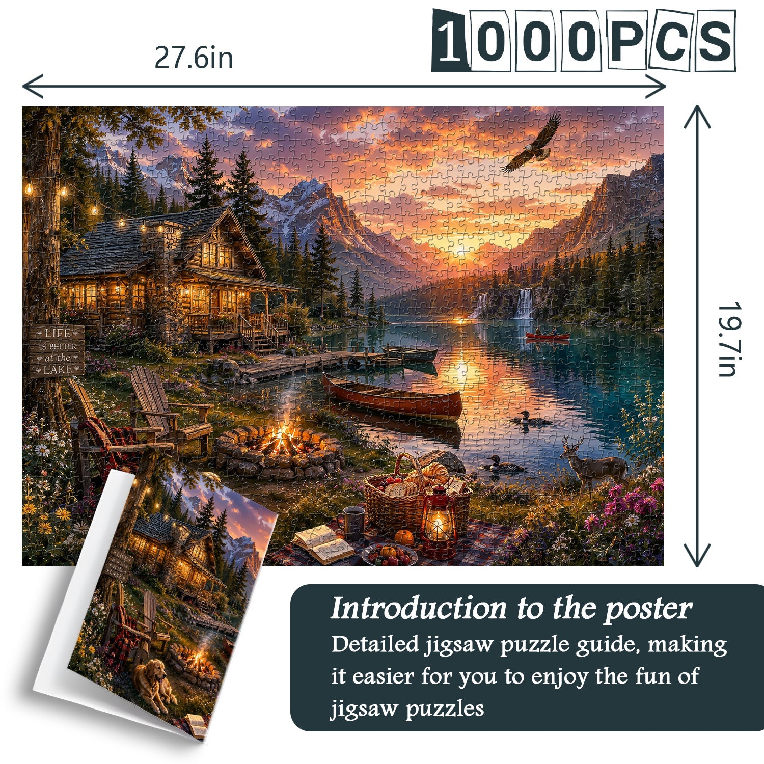 Mountain Lake Haven Jigsaw Puzzle 1000 Piece