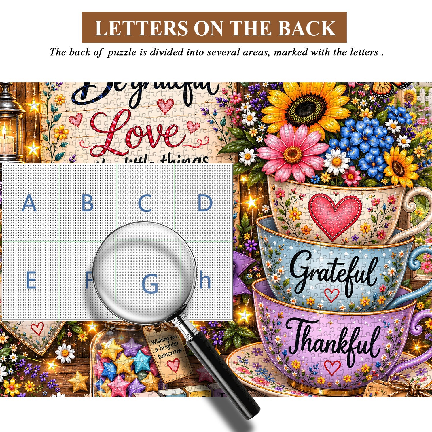 Grateful Floral Cup Jigsaw Puzzle 1000 Pieces