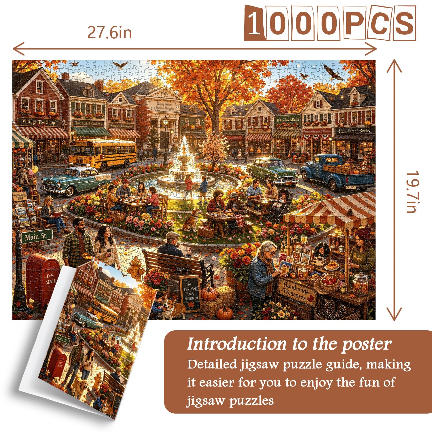 Crimson Maple Market Jigsaw Puzzle 1000 Piece
