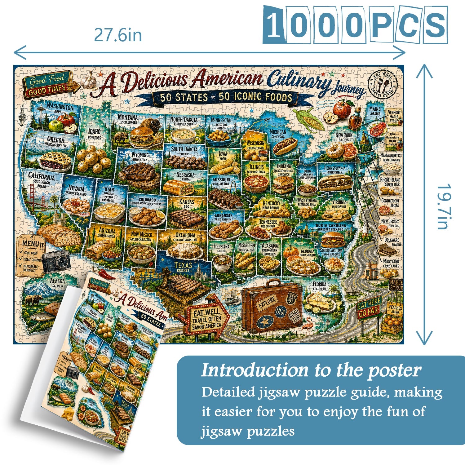 American Food Tour Jigsaw Puzzle 1000 Pieces