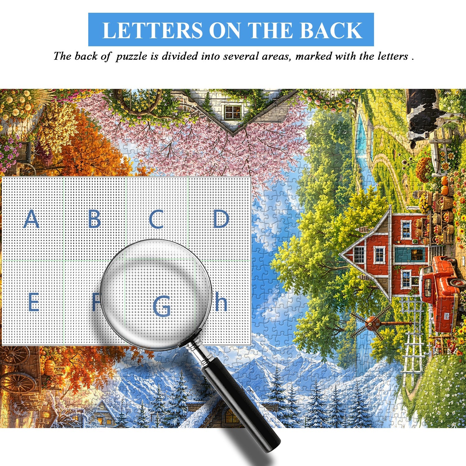 Rotating Seasons Cottage Jigsaw Puzzle 1000 Piece