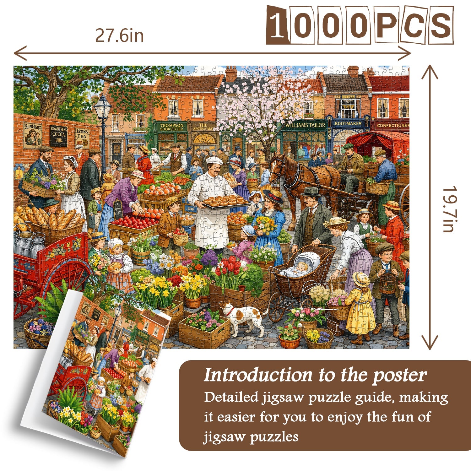 Retro Town Bazaar Jigsaw Puzzle 1000 Pieces