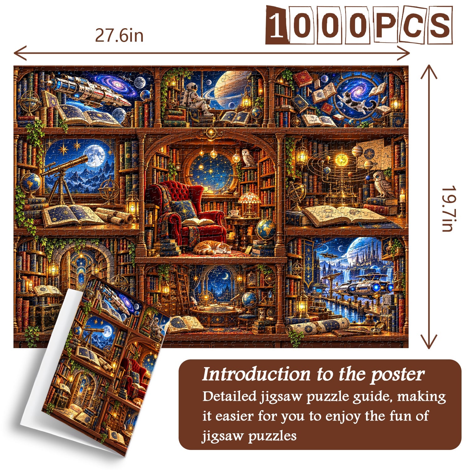 Interstellar Bookshelf Jigsaw Puzzle 1000 Pieces